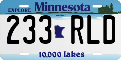 MN license plate 233RLD