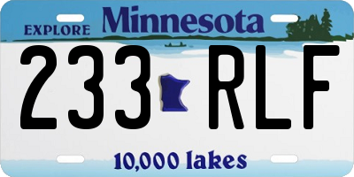 MN license plate 233RLF