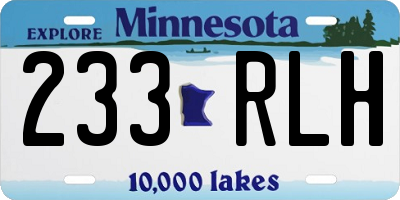 MN license plate 233RLH