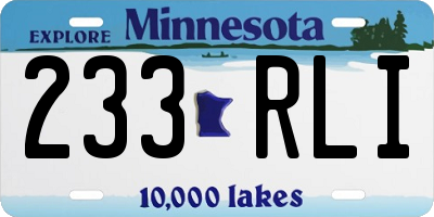 MN license plate 233RLI