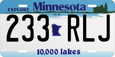 MN license plate 233RLJ