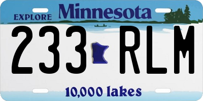 MN license plate 233RLM