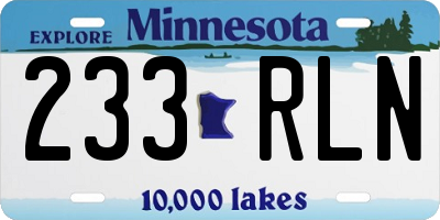 MN license plate 233RLN