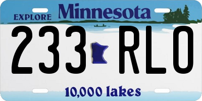 MN license plate 233RLO