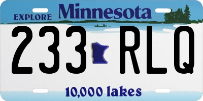 MN license plate 233RLQ