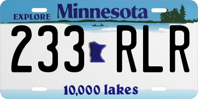 MN license plate 233RLR