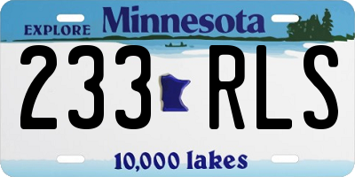 MN license plate 233RLS