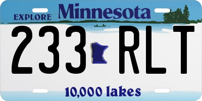MN license plate 233RLT