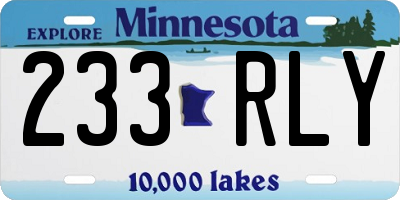 MN license plate 233RLY