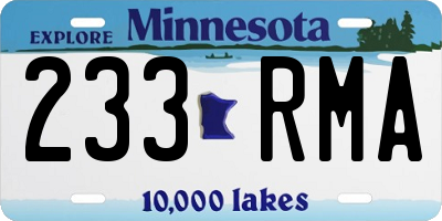MN license plate 233RMA