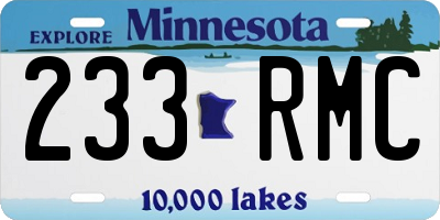 MN license plate 233RMC