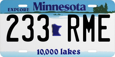 MN license plate 233RME