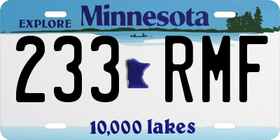MN license plate 233RMF