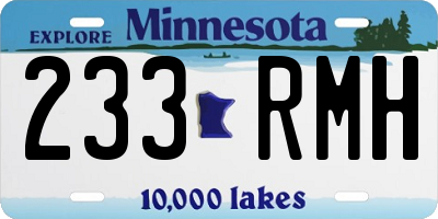 MN license plate 233RMH