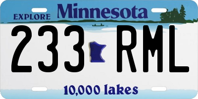 MN license plate 233RML