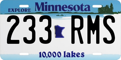 MN license plate 233RMS