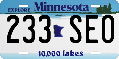 MN license plate 233SEO