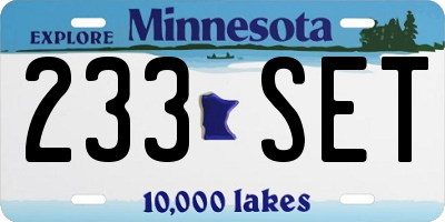 MN license plate 233SET