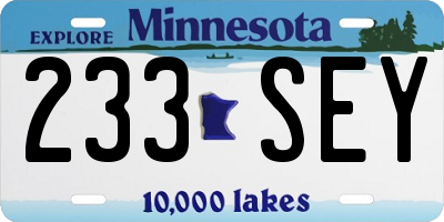 MN license plate 233SEY