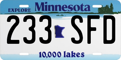 MN license plate 233SFD