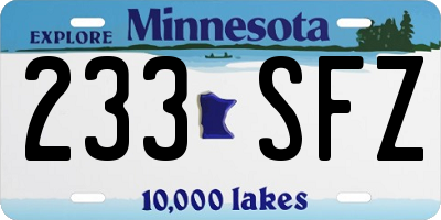 MN license plate 233SFZ