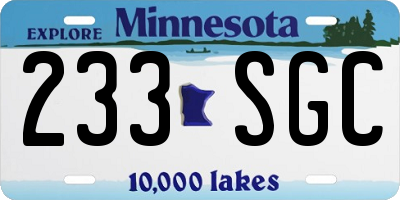 MN license plate 233SGC