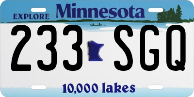 MN license plate 233SGQ