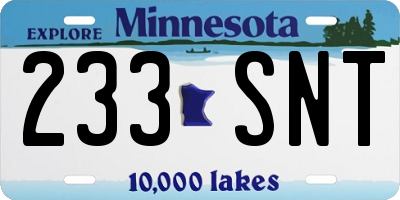 MN license plate 233SNT