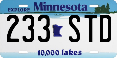 MN license plate 233STD