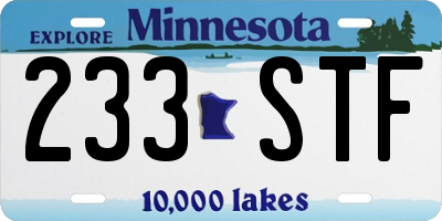MN license plate 233STF