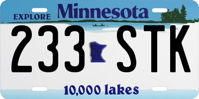 MN license plate 233STK
