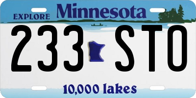 MN license plate 233STO
