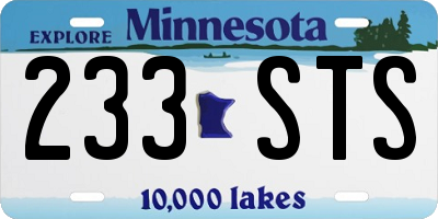 MN license plate 233STS
