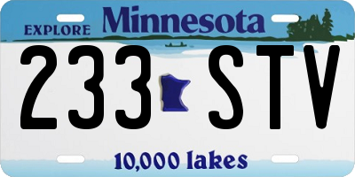 MN license plate 233STV