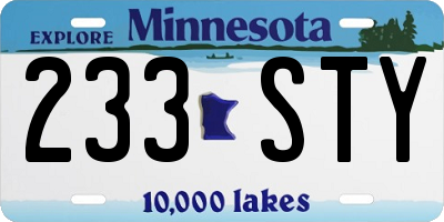 MN license plate 233STY