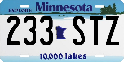 MN license plate 233STZ