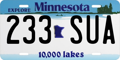 MN license plate 233SUA