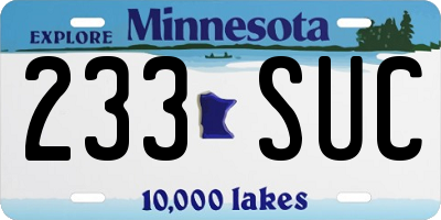 MN license plate 233SUC