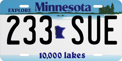 MN license plate 233SUE