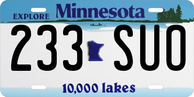 MN license plate 233SUO