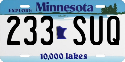 MN license plate 233SUQ