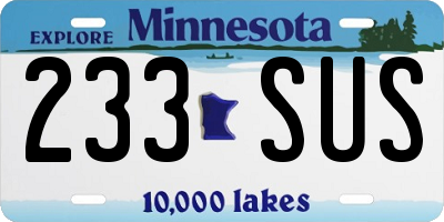 MN license plate 233SUS