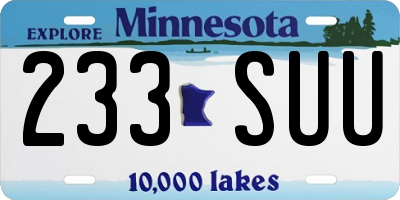 MN license plate 233SUU