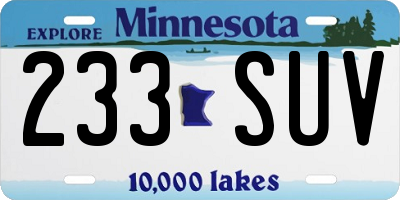 MN license plate 233SUV