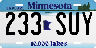 MN license plate 233SUY