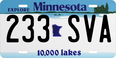 MN license plate 233SVA