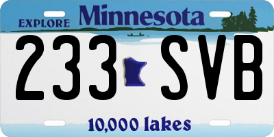 MN license plate 233SVB