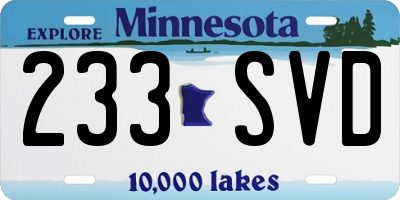 MN license plate 233SVD