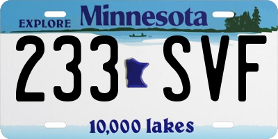 MN license plate 233SVF