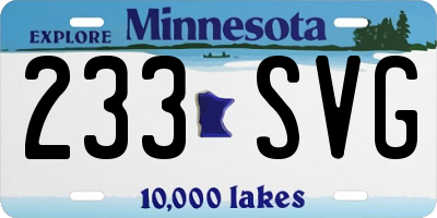 MN license plate 233SVG